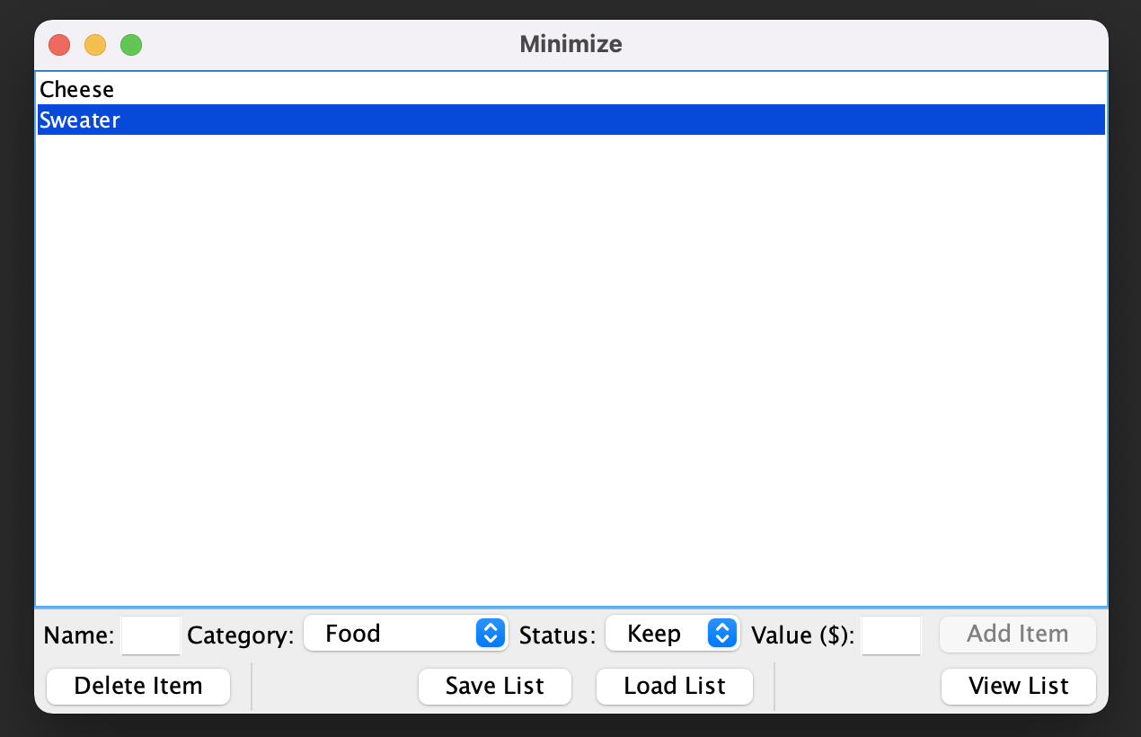Screenshot of Project